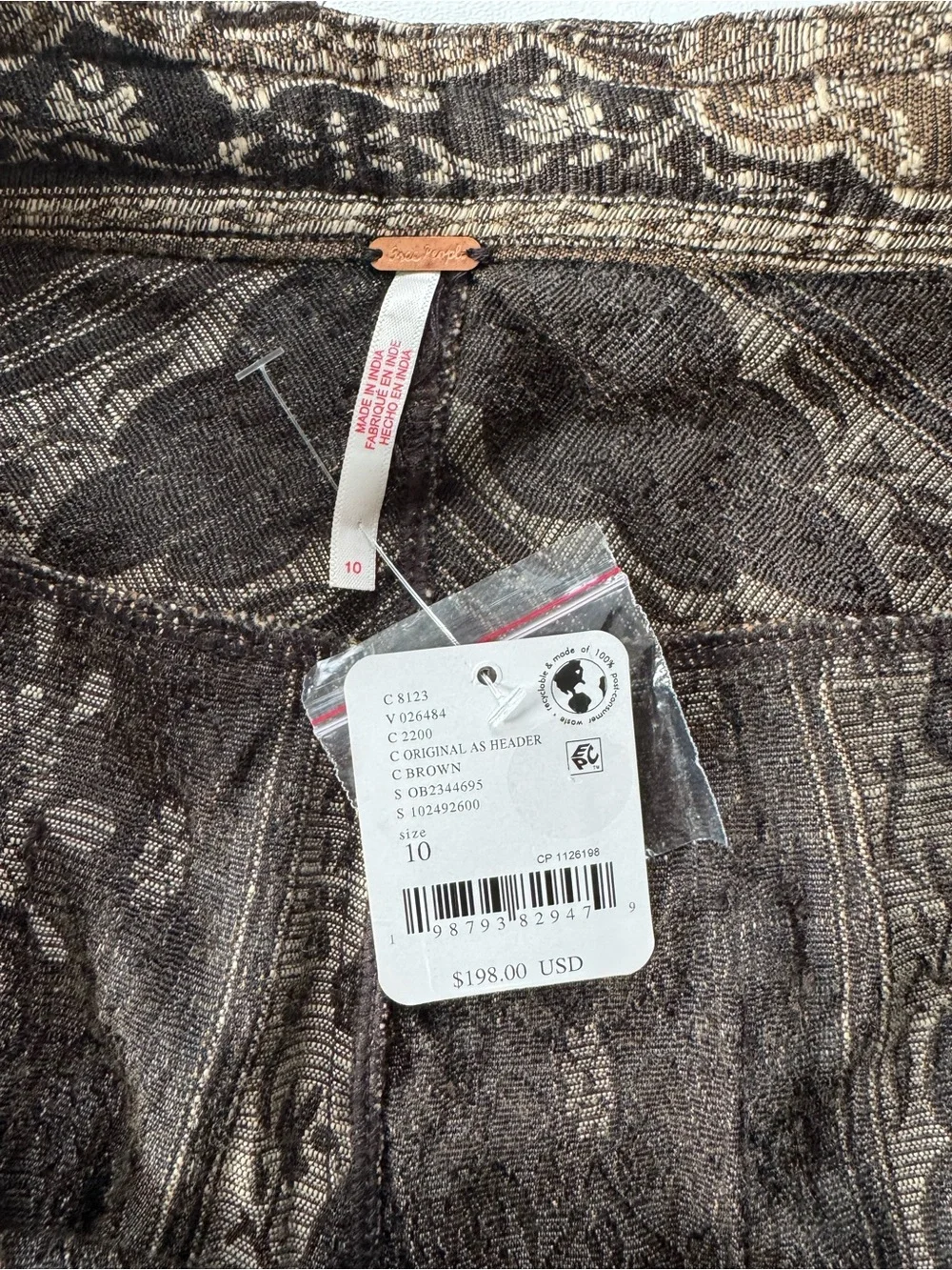 Free People Dahlia Wide Leg Pants in Original Combo | 10 NWT